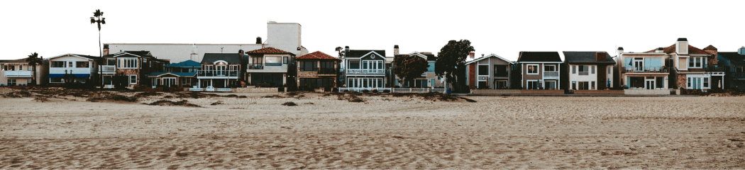 Row of Southern California beach houses