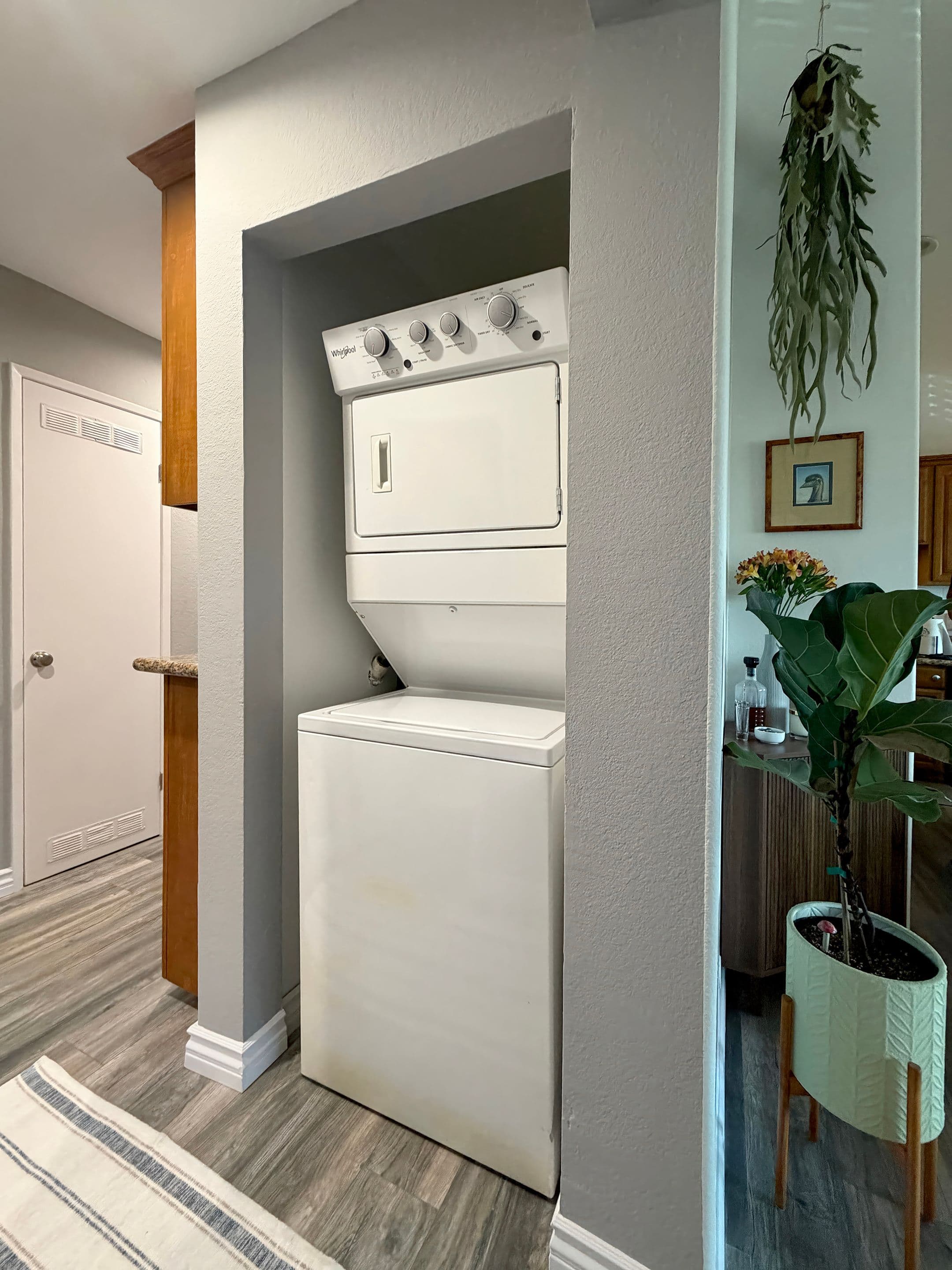 In-unit laundry with washer and dryer