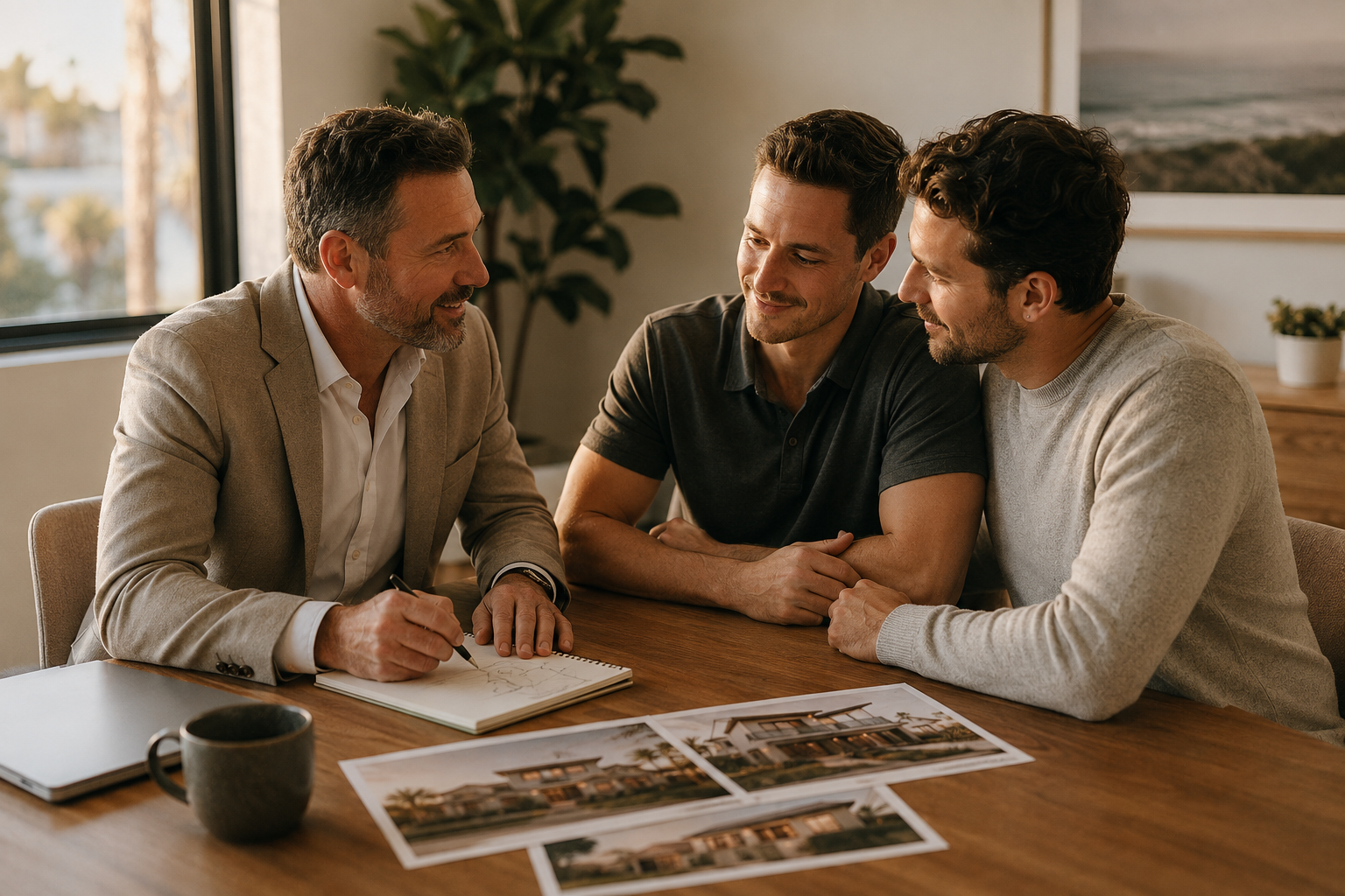 David mapping out a step-by-step plan with clients